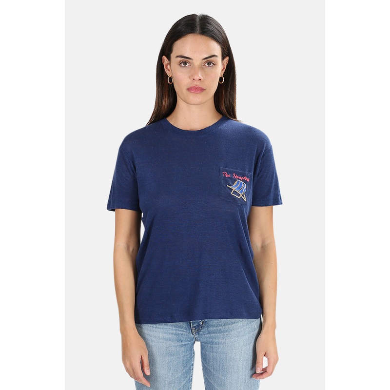 Navy Banner Day Hamptons Tee|1|2