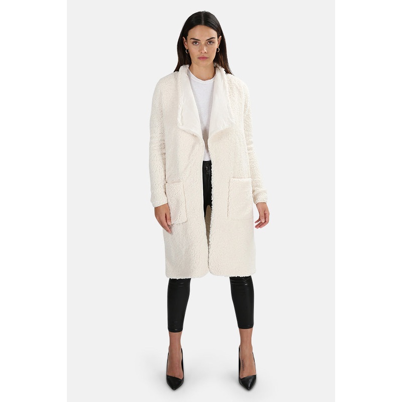 Toni Teddy Long Coat Ivory|P|S|M