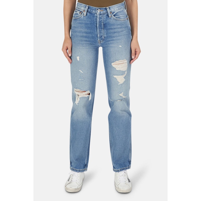 90s High Rise Loose Jean Med Destroyed 12