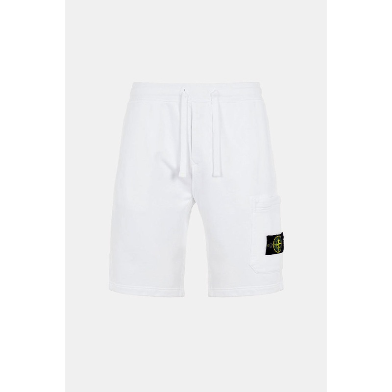 Brushed Fleece Bermuda Shorts White
