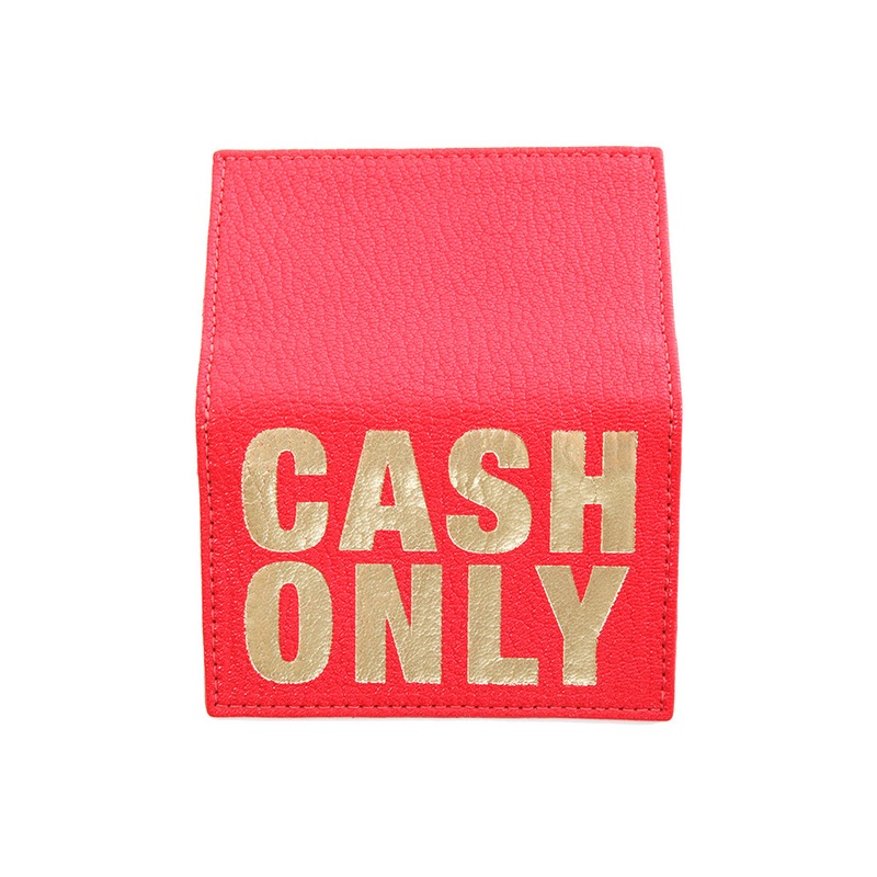 Cash Only’ Card Case Red/Gold|OS