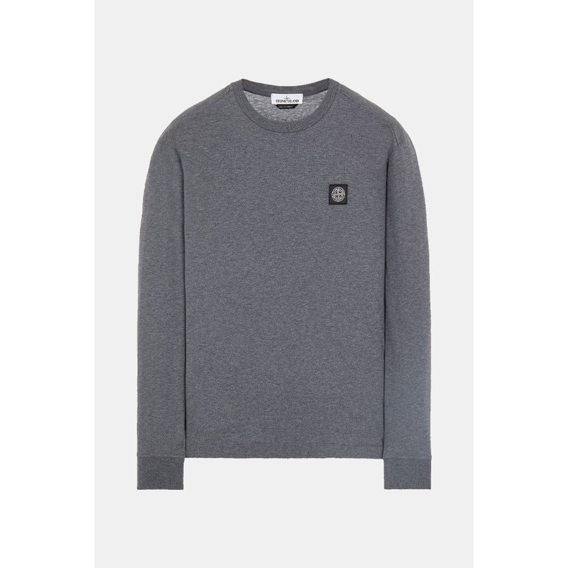 Chest Logo Long Sleeve Tee Melange Dark Grey