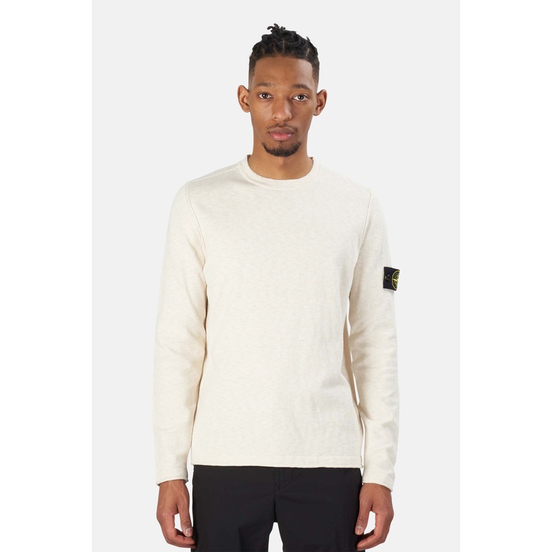 Cotton Nylon Melange Crewneck Ivory