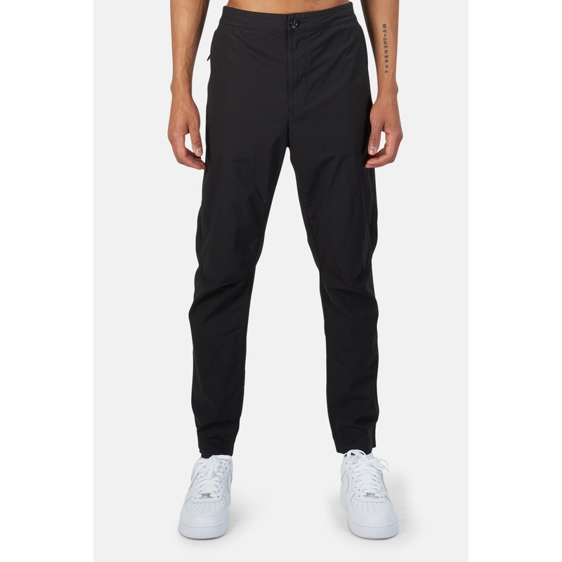 Garment Dyed Stretch Trousers Black