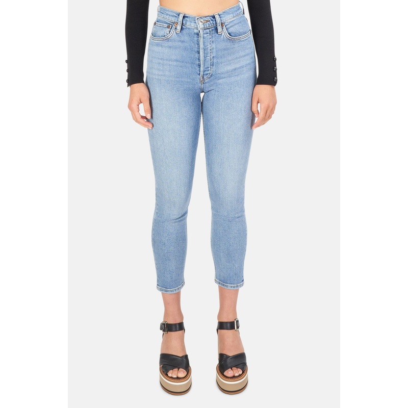 High Rise Ankle Crop Jean Mid 90s