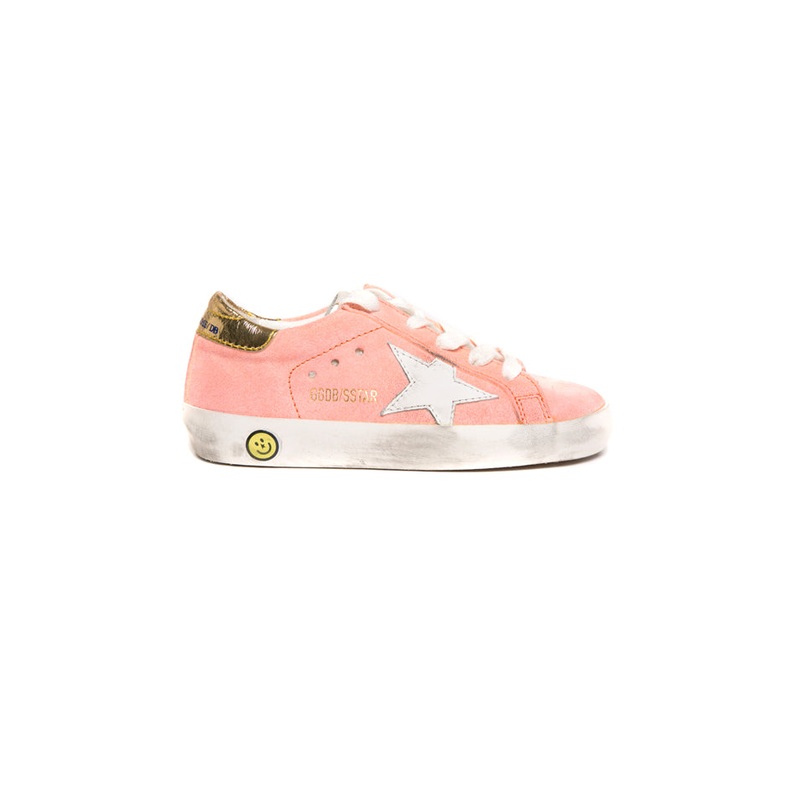 Kids Super-Star Low Top Sneaker Peach Suede