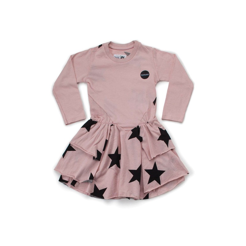 Pink NUNUNU Layered LS Star Dress