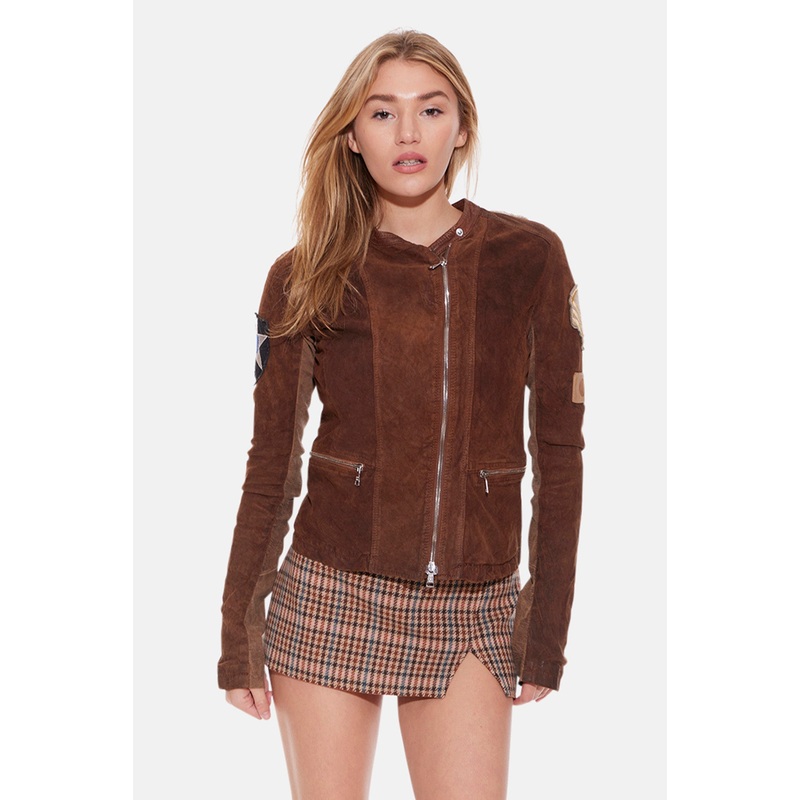 Sequoia Giorgio Brato Suede Moto Jacket With Patches