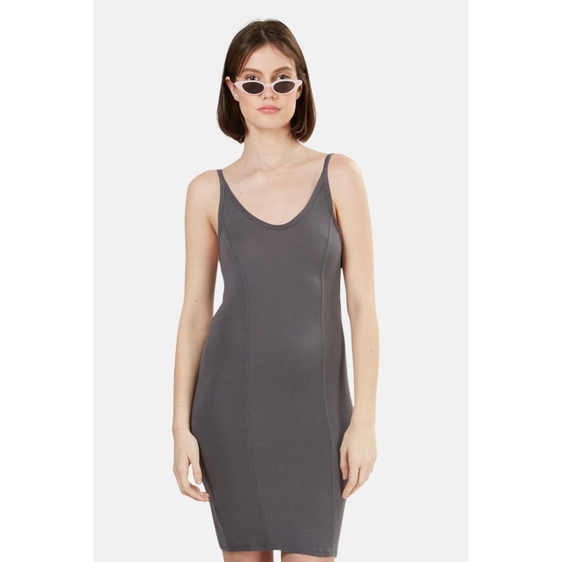 Steel T by Alexander Wang Detail Stitch Stretch Dress