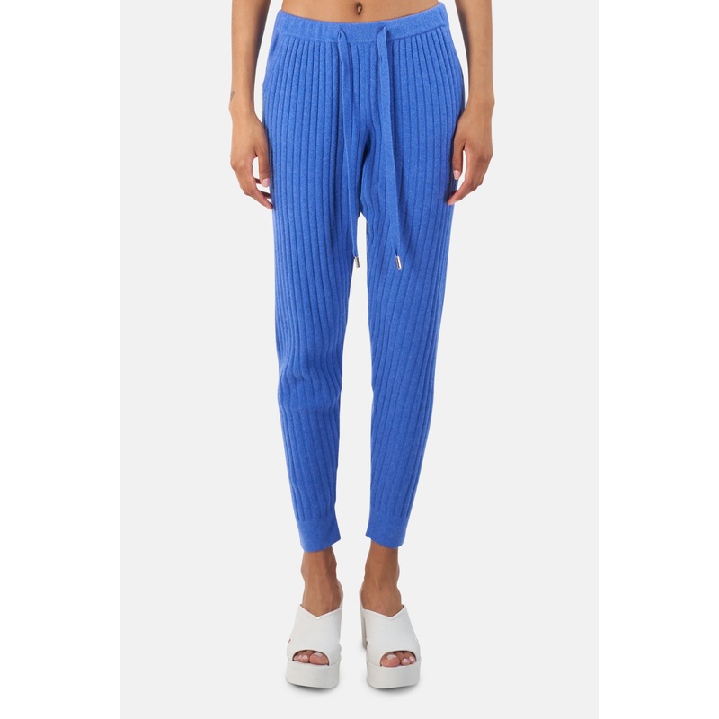 Abbey Lightweight Ribbed Cashmere Pants Blue