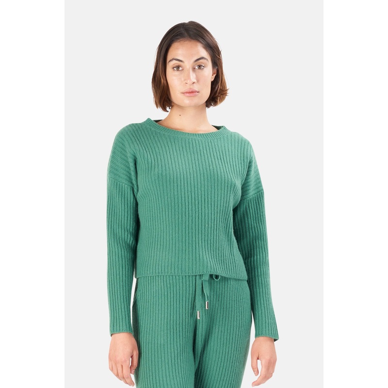 Chase Crop Cashmere Sweater Green