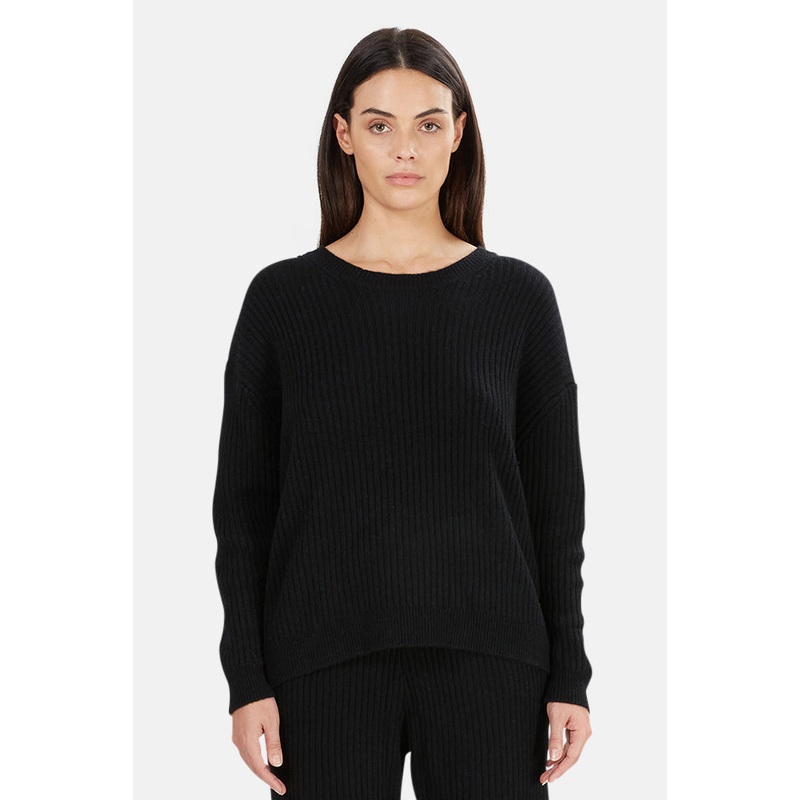 Evelyn Ribbed Cashmere Sweater Black