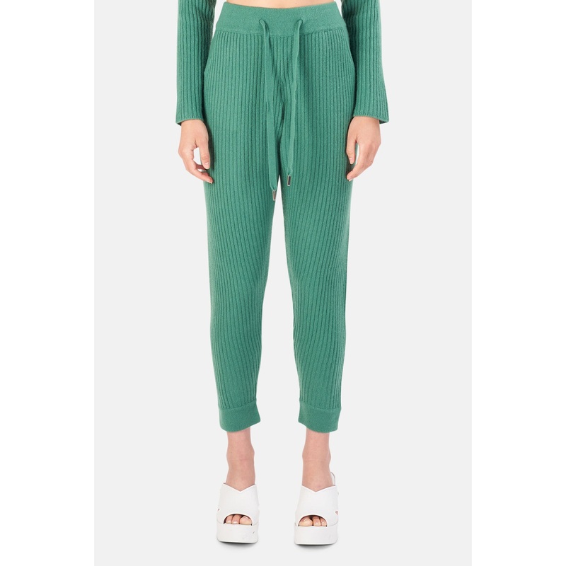 Florence Ribbed Cashmere Pants Green