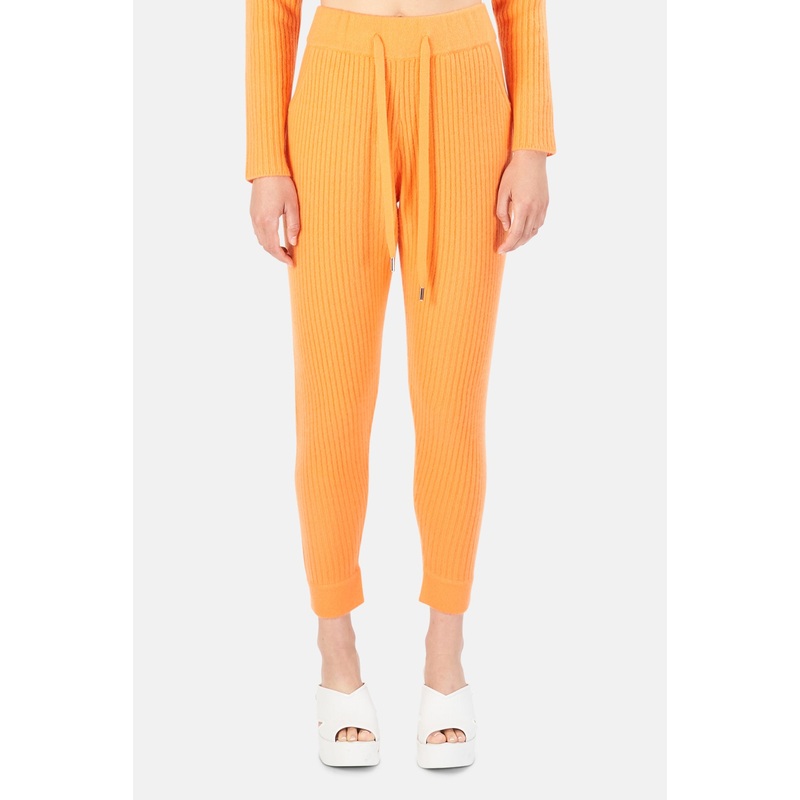 Florence Ribbed Cashmere Pants Orange