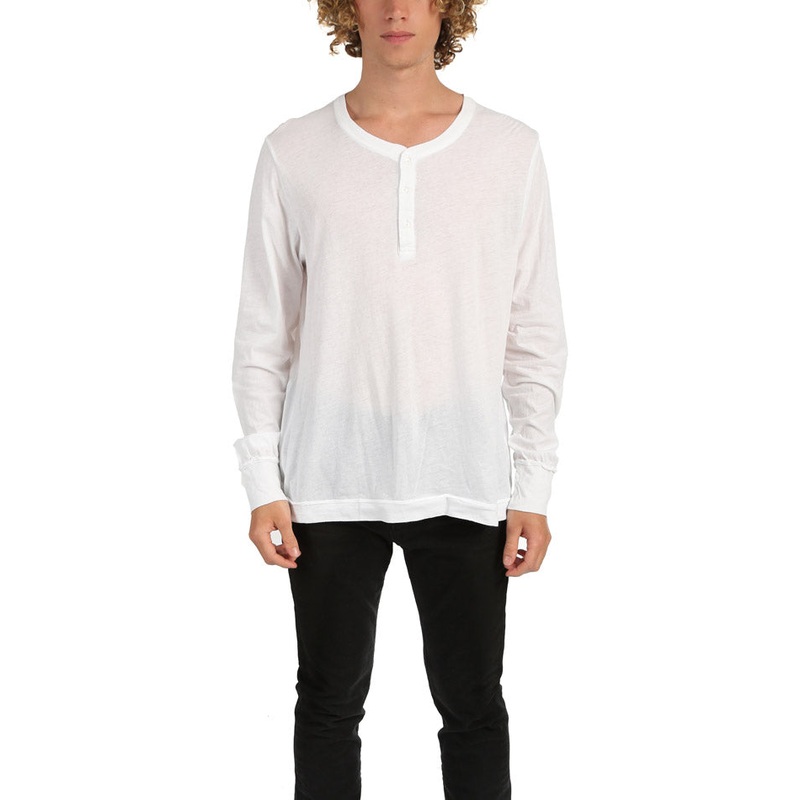 Long Sleeve Henley White|M|XL|XXL