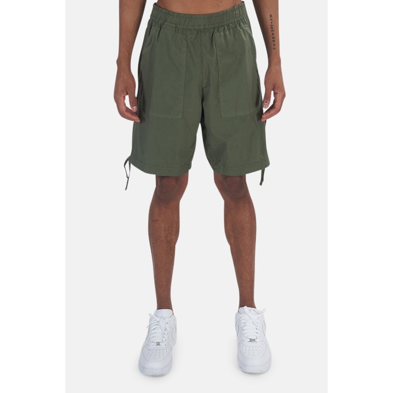 Stretch Cotton Shorts Olive Green