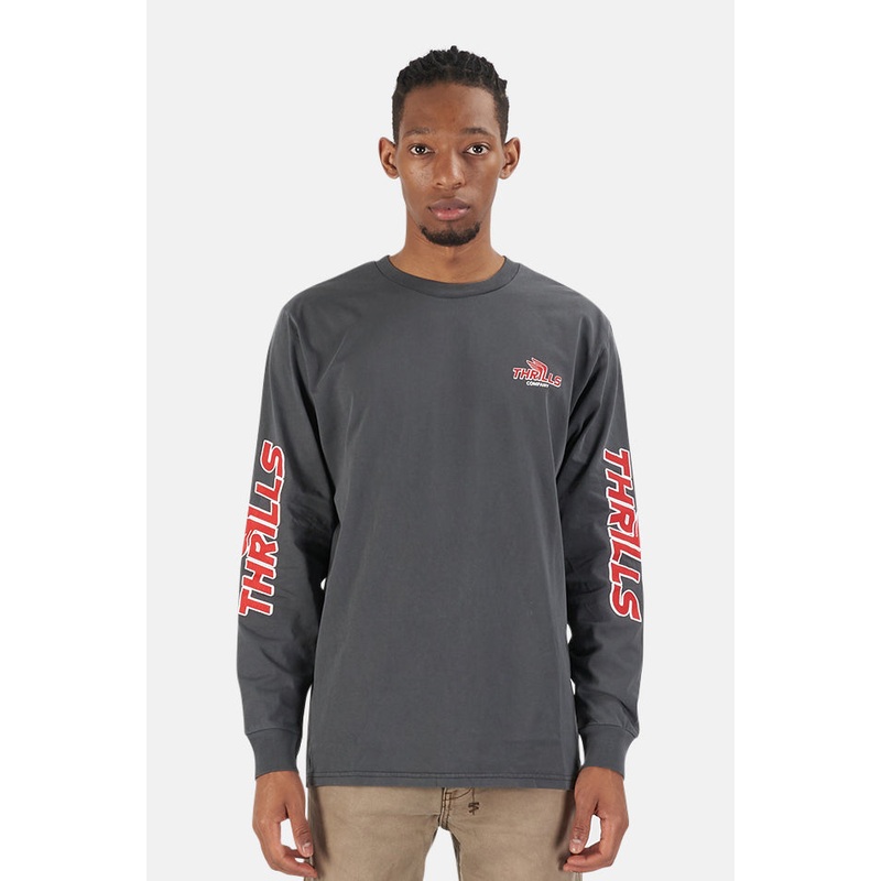 Thrills Black Burner Merch Fit Long Sleeve Tee