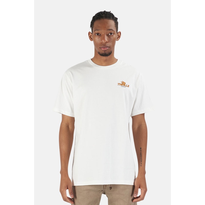 Thrills Dirty White Burner Merch Fit Tee