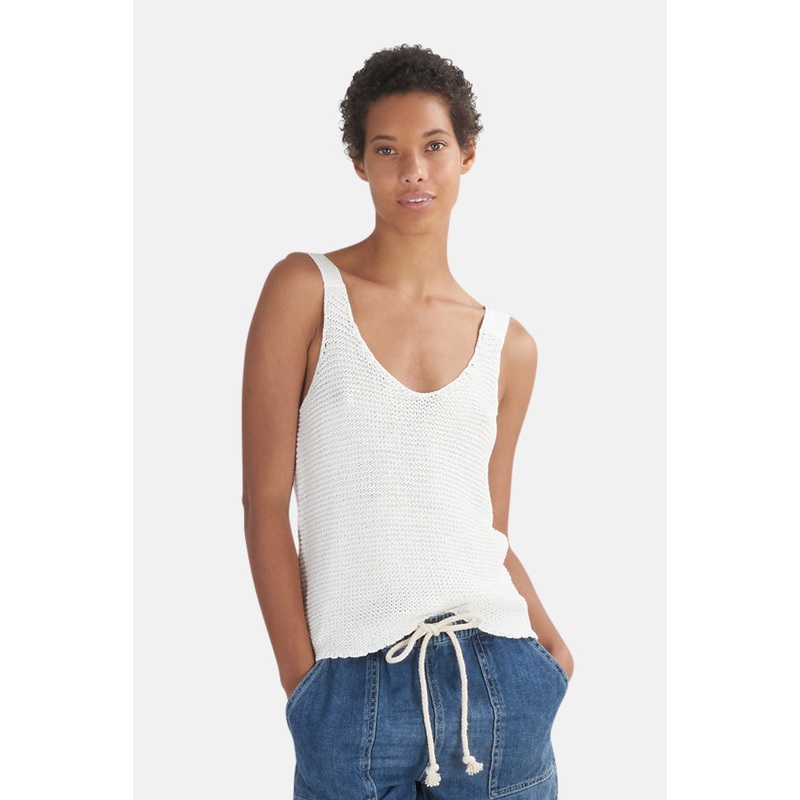 Twill Strap Tank White|XS|S|M
