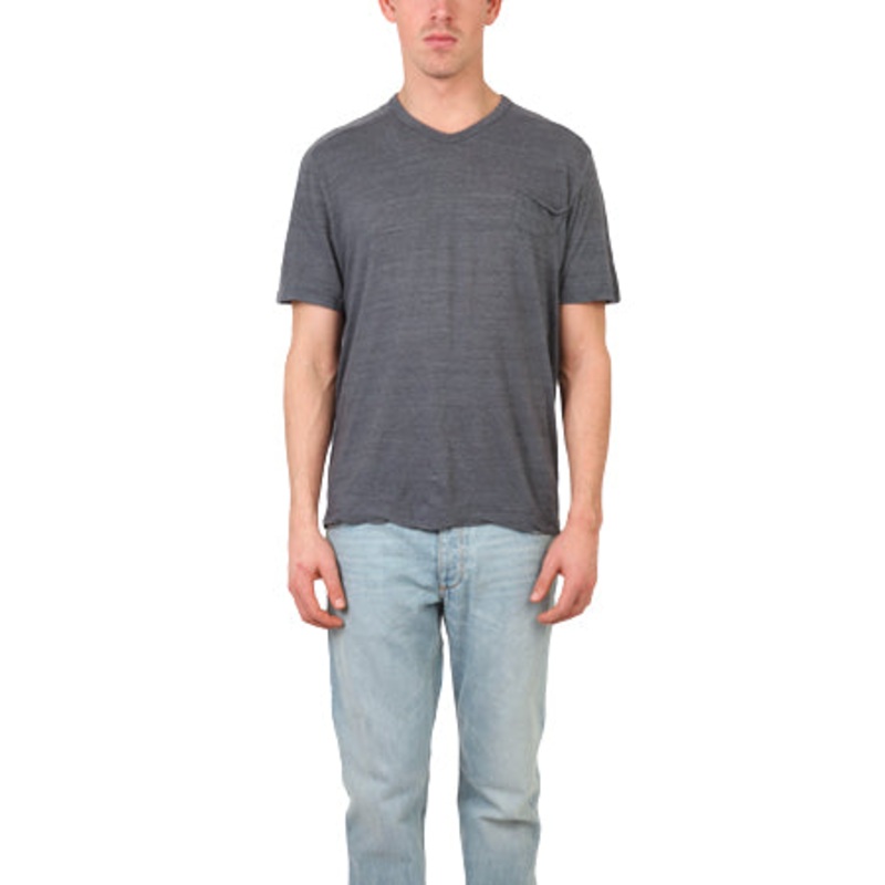 V::ROOM Charcoal Melange V Neck Tee