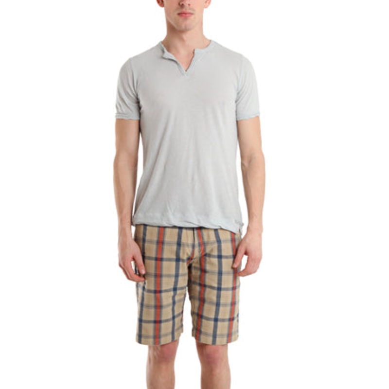 V::ROOM Pale Grey Slit Neck Tee
