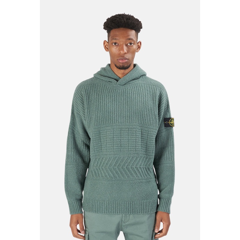 Wool Hooded Jumper Sage Green|S|M|L|XL