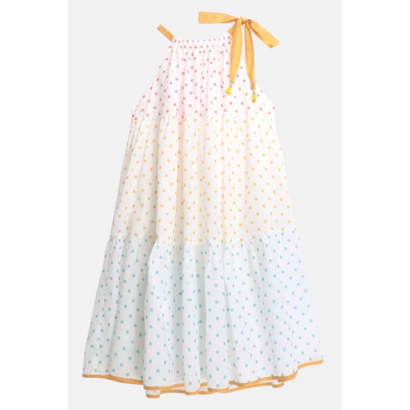 Bellitude Halter Tiered Dress Multi Dot