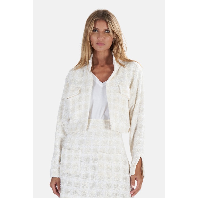 Cropped Tweed Jacket White|P|S|M|L