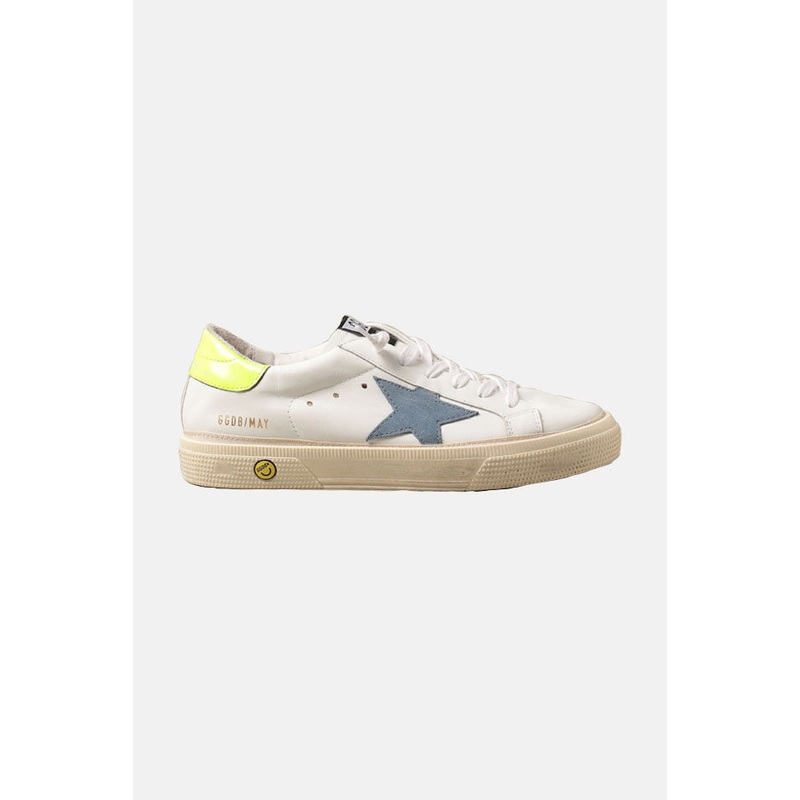 May Low Top Sneaker White/Blue Star/Fluorescent Heel