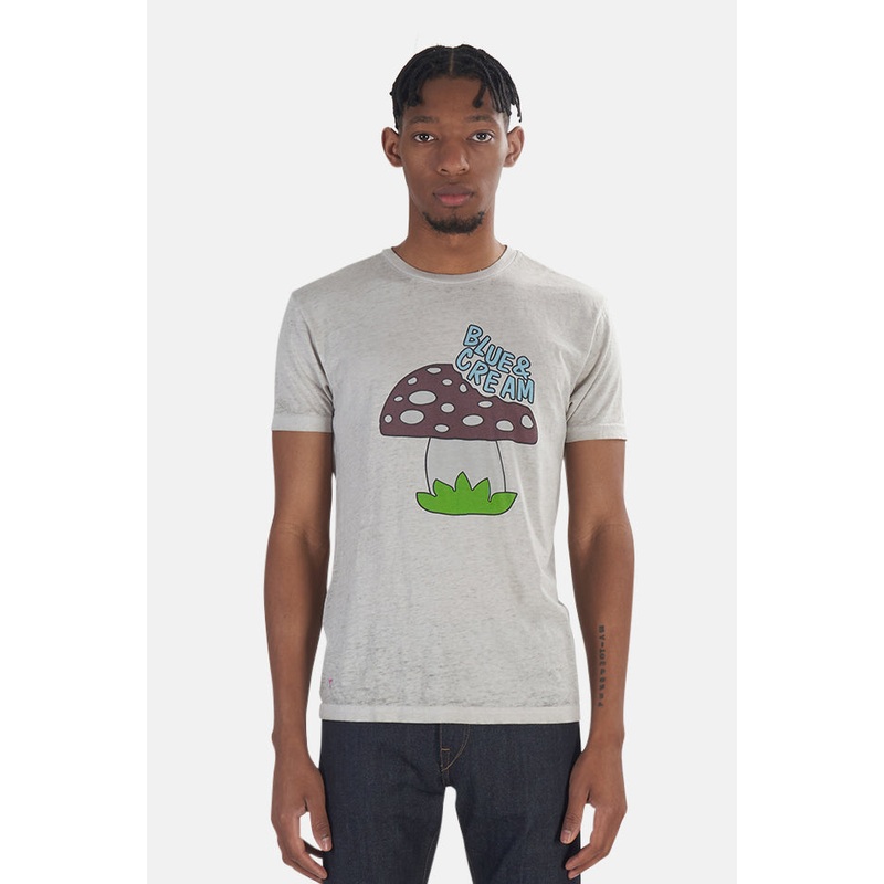 Mushroom Tee Stone|S|M|L|XL|XXL