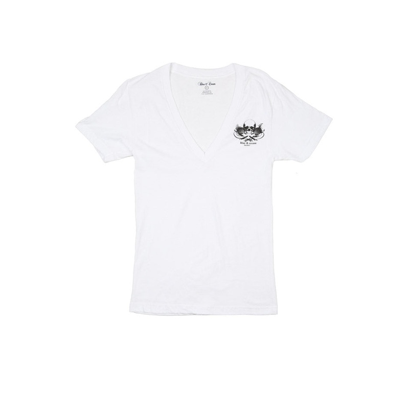 Skull V-Neck Tee White|XXS|XS|S|M|L|XL|XXL|XXXL