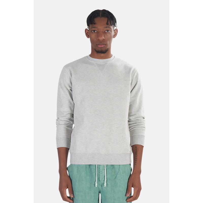 Stone Wash Crewneck Sweater White