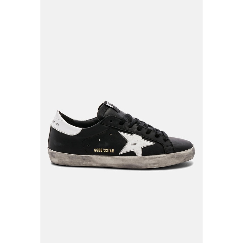Super-Star Low Top Sneaker Black/White Star Distressed