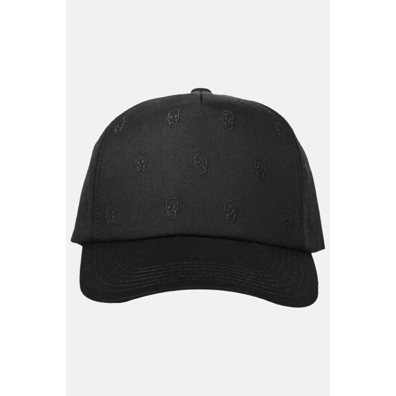 Tiny Skull Embroidered Cap Black