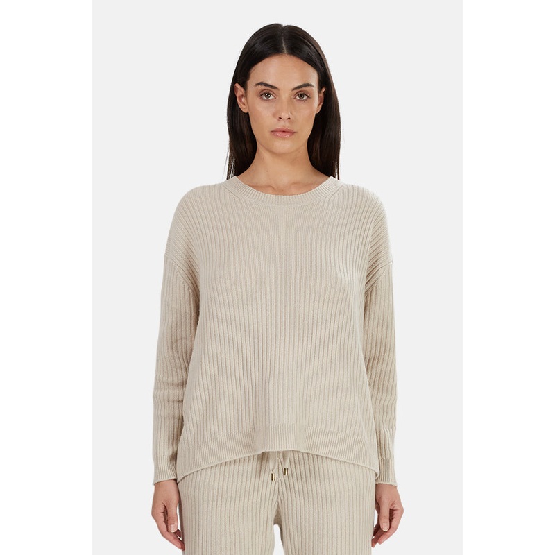 Evelyn Ribbed Cashmere Sweater Cream