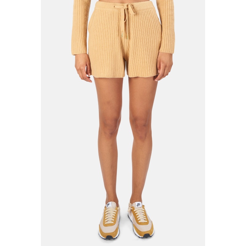 Penny Ribbed Cashmere Shorts Camel