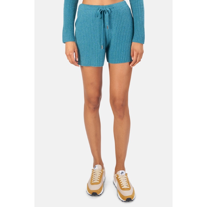 Penny Ribbed Cashmere Shorts Jade
