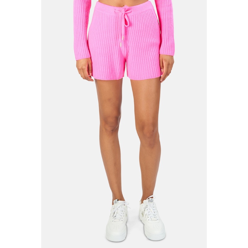 Penny Ribbed Cashmere Shorts Pink