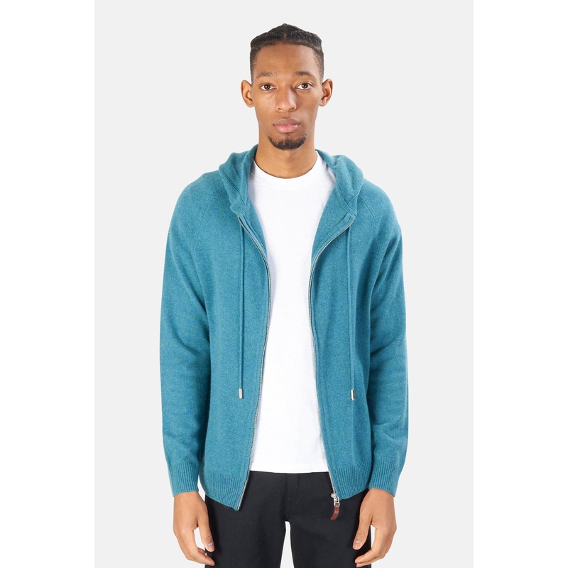 Stanford Zip Cashmere Hoodie Jade