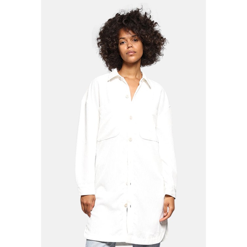 Woven Long Corduroy Shirt Jacket Lt. Shell