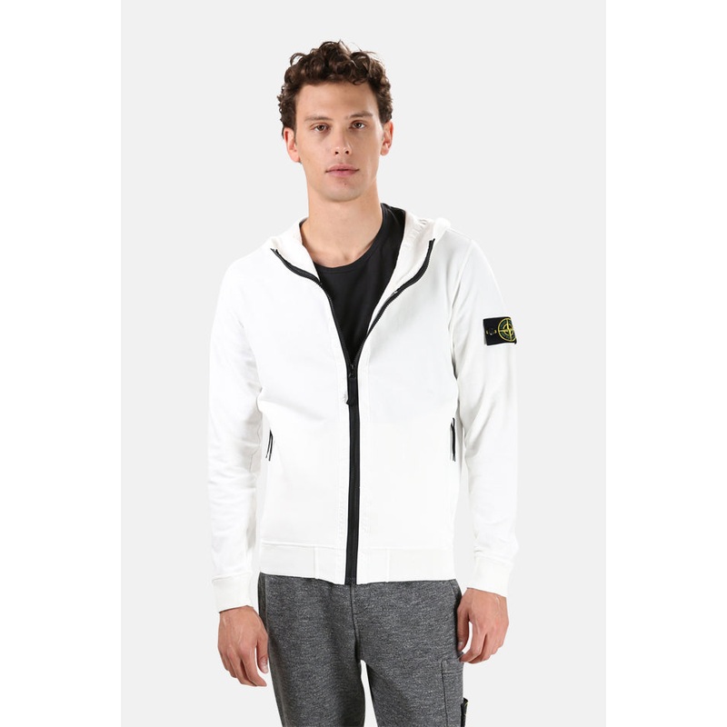 Zipped Sweatshirt Natural White