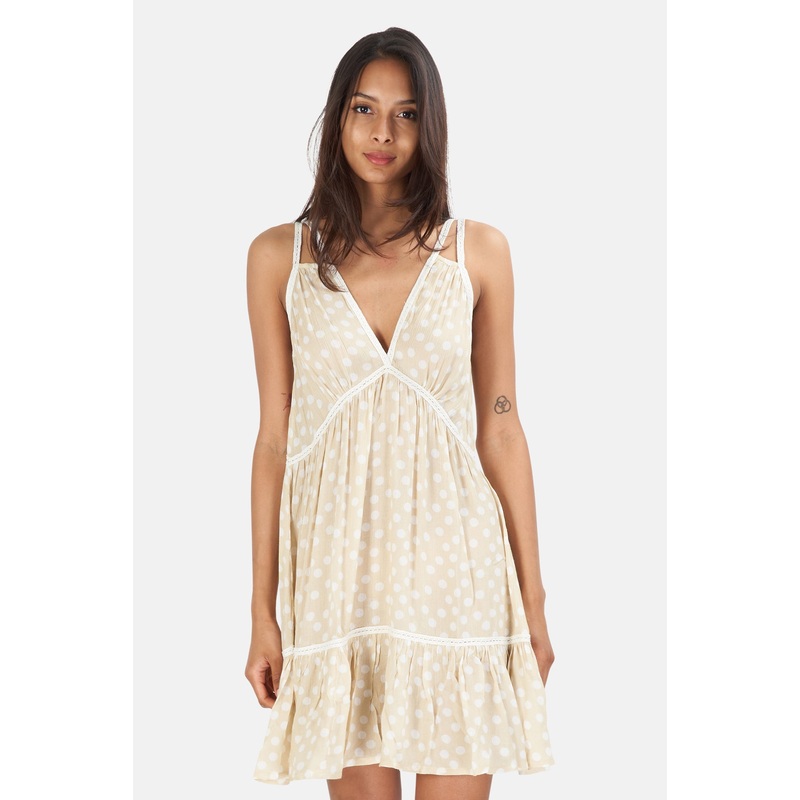 Cindy Dot Dress Sable|OS
