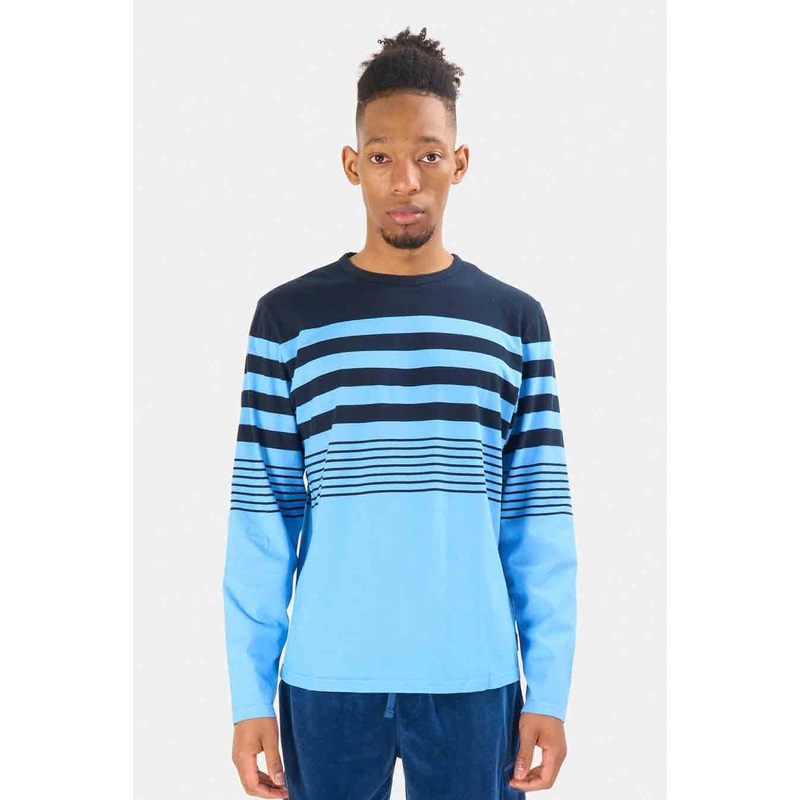 Jersey Stripe Long Sleeve Tee Blue
