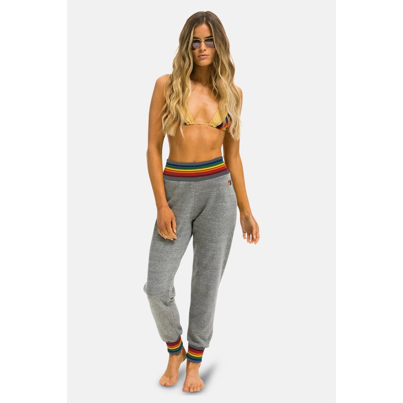 Rainbow Rib Pocket Sweatpant Heather Grey