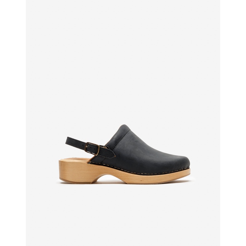 70s Classic Clog Black Leather
