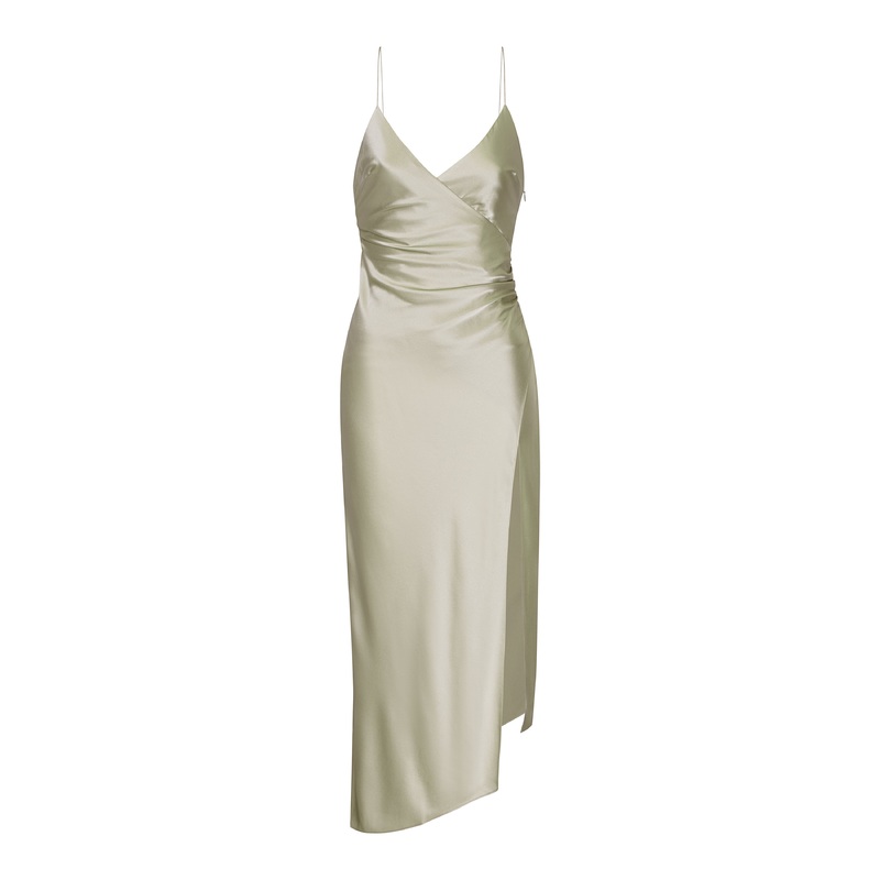 Emma Silk Dress Sage|XS|S|M