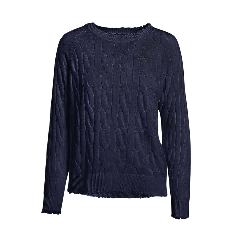 Frayed Cable Crewneck Navy|XS|S|M|L