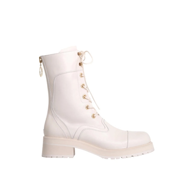 Lace Up Combat Boot Ivory|37|38|39|40