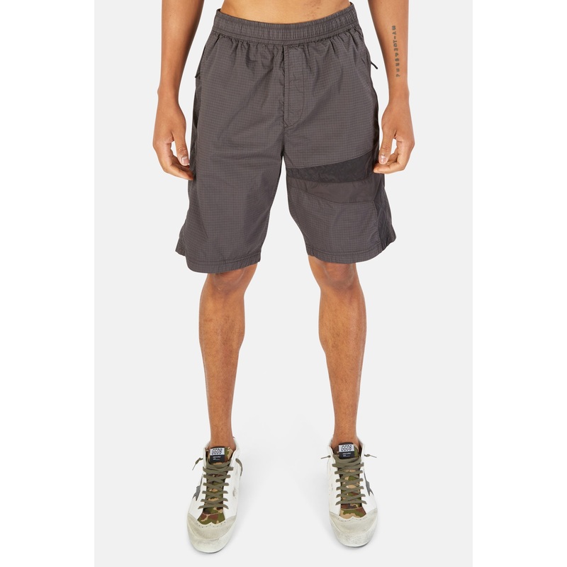 Nylon Ripstop Star Inlay Shorts Charcoal