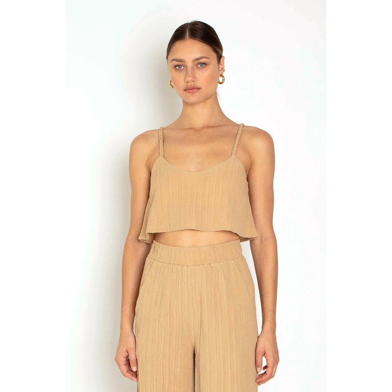 Ripple Gauze Cropped Cami Tanlines